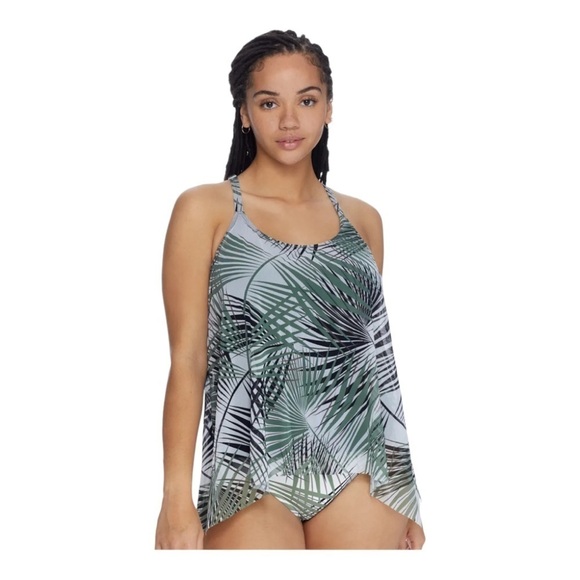COCO REEF Endless Summer Palm Mesh Layer Underwire Tankini Top NWT - Picture 5 of 5